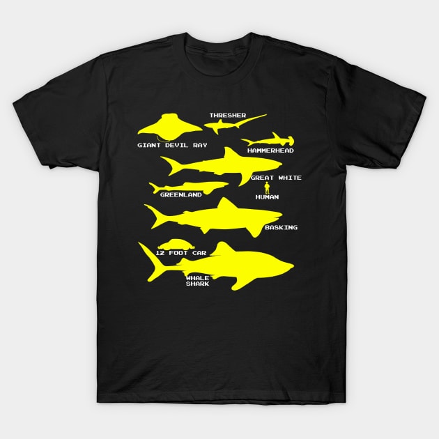 Shark Size | Ocean Sea Animal Fish Fishing T-Shirt by encycloart